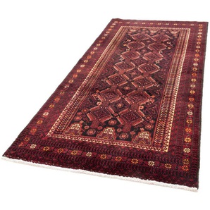 morgenland Hochflor-Läufer Belutsch Durchgemustert Rosso scuro 216 x 102 cm, rechteckig, Höhe: 8 mm, Handgeknüpft