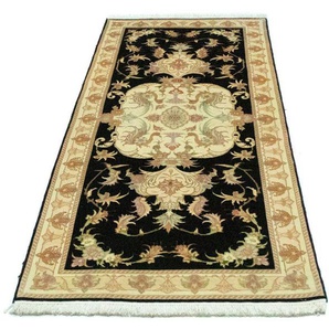 morgenland Hochflor-Läufer Täbriz 50 Raj Figurativ Nero 191 x 72 cm, rechteckig, Höhe: 10 mm, Unikat mit Zertifikat