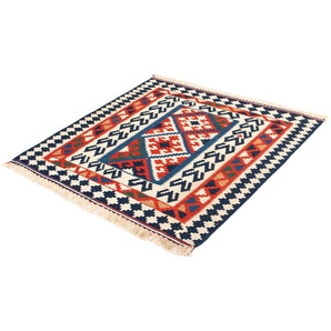 morgenland Wollteppich Kelim - Oriental quadratisch - 102 x 96 cm - mehrfarbig, quadratisch, Höhe: 6 mm, Wohnzimmer, Einzelstück