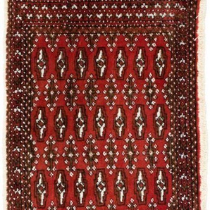 morgenland Wollteppich Turkaman Teppich handgeknüpft rot, rechteckig, Höhe: 8 mm