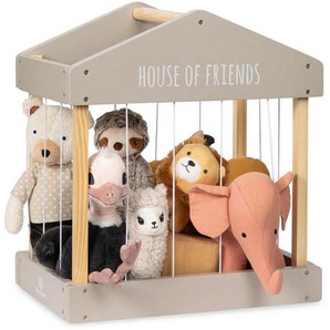 Musterkind Kinderregal House OF Friends, Grau, Natur, Holz, 31x50x45 cm, EN 71, CE, FSC 100%, stehend, Spielzeug, Holzspielzeug