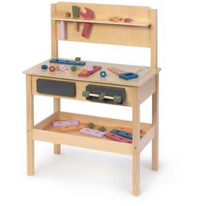 Musterkind Kinderwerkbank Sorbus, Natur, Holz, Holzwerkstoff, 34x80x55 cm, male, EN 71, CE, Spielzeug, Kinderspielzeug, Werkbank & Werkzeug