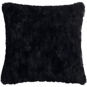 Musterring Kissenhülle Mr-Furry, Schwarz, Textil, Uni, 45x45 cm, hochwertige Qualität, Wohntextilien, Kissen, Kissenbezüge