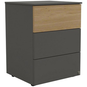 Musterring Nachtschrank, Braun, Holzwerkstoff, 3 Schubladen, 45x59.7x42.4 cm, Goldenes M, Made in Germany, DGM-Emissionslabel, Schlafzimmer, Nachttische