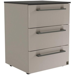 Musterring Nachtschrank, Grau, Hellgrau, Holzwerkstoff, 3 Schubladen, 45x59.7x42.4 cm, Goldenes M, Made in Germany, DGM-Klimapakt, Soft-Close-System, Schlafzimmer, Nachttische