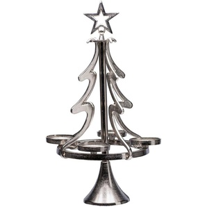 my home Adventsleuchter Tannenbaum, Weihnachtsdeko (1 St), Kerzenständer aus Aluminium, Höhe 86 cm