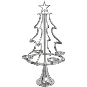 my home Adventsleuchter Tannenbaum, Weihnachtsdeko (1 St), Kerzenständer aus Aluminium, Höhe 99 cm