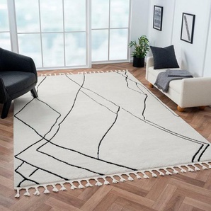 Myflair Möbel & Accessoires Hochflor-Teppich Moroccan Drawline, rechteckig, Höhe: 24 mm, modern, marokkanisches Design, flauschig weich durch Hochflor