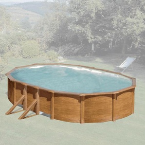 myPOOL Pool-Set Feeling Holzoptik oval 500 x 300 x 120 cm