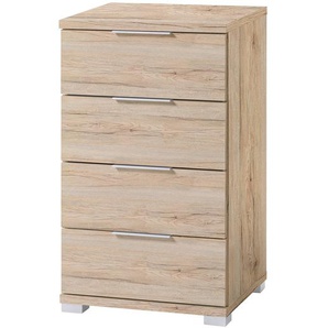 Nachtkommode Bohon 46 x 79 x 42cm 4 Braun/Eiche Sanremo Hell Dekor