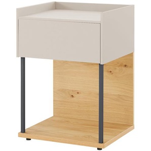 Nachtkommode - grau - Materialmix - 47,5 cm - 67,4 cm - 42,4 cm | Möbel Kraft