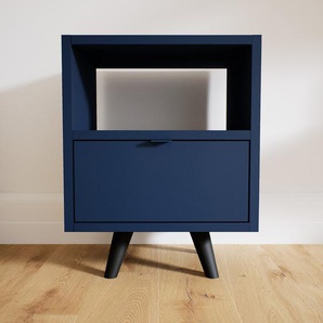 Nachtschrank Blau - Eleganter Nachtschrank: Schubladen in Blau - Hochwertige Materialien - 41 x 52 x 34 cm, konfigurierbar