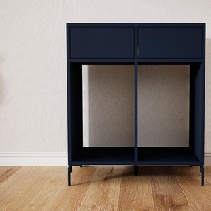 Nachtschrank Blau - Eleganter Nachtschrank: Schubladen in Blau - Hochwertige Materialien - 79 x 91 x 47 cm, konfigurierbar