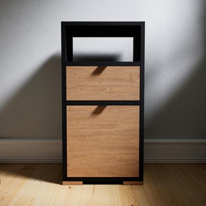 Nachtschrank Eiche - Eleganter Nachtschrank: Schubladen in Eiche - Hochwertige Materialien - 41 x 81 x 34 cm, konfigurierbar