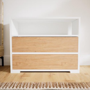 Nachtschrank Eiche - Eleganter Nachtschrank: Schubladen in Eiche - Hochwertige Materialien - 77 x 62 x 34 cm, konfigurierbar