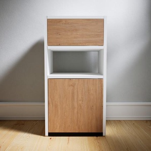 Nachtschrank Eiche - Nachtschrank: Schubladen in Eiche & Türen in Eiche - Hochwertige Materialien - 41 x 79 x 34 cm, konfigurierbar