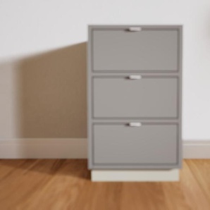 Nachtschrank Grau - Eleganter Nachtschrank: Schubladen in Grau - Hochwertige Materialien - 41 x 66 x 47 cm, konfigurierbar