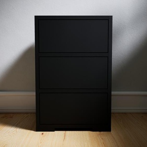 Nachtschrank Schwarz - Eleganter Nachtschrank: Schubladen in Schwarz - Hochwertige Materialien - 41 x 62 x 34 cm, konfigurierbar