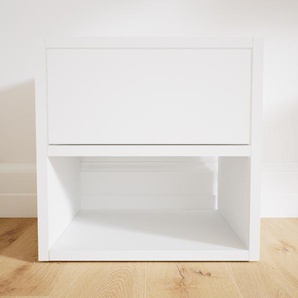 Nachtschrank Weiß - Eleganter Nachtschrank: Schubladen in Weiß - Hochwertige Materialien - 41 x 40 x 34 cm, konfigurierbar