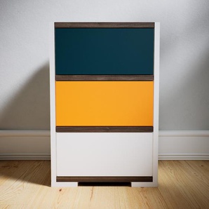 Nachtschrank Weiß - Eleganter Nachtschrank: Schubladen in Weiß - Hochwertige Materialien - 41 x 62 x 34 cm, konfigurierbar