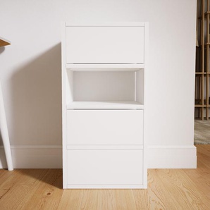 Nachtschrank Weiß - Eleganter Nachtschrank: Schubladen in Weiß - Hochwertige Materialien - 41 x 79 x 34 cm, konfigurierbar