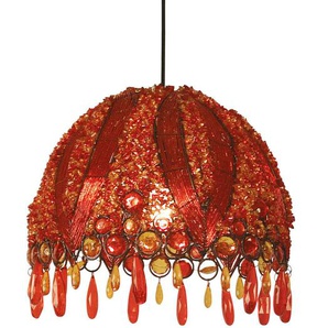 Näve Hängeleuchte, Orange, Metall, Kunststoff, 101 cm, mit Behang, Lampen & Leuchten, Innenbeleuchtung, Hängelampen, Esstischlampen