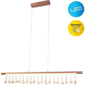 näve LED Pendelleuchte Nobilis, Dimmfunktion, LED fest integriert, Warmweiß, Hängeleuchte, dimmbar, warmweiß, L: 100cm, gold