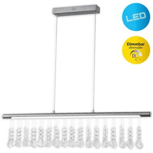 näve LED Pendelleuchte Nobilis, Dimmfunktion, LED fest integriert, Warmweiß, Hängeleuchte, dimmbar, warmweiß, L: 100cm, satin-nickel