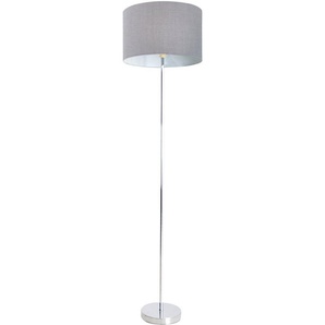 näve Stehlampe New York, ohne Leuchtmittel, Höhe 160cm Durchmesser 34,5cm 1x E27 max 40W Schirm grau Gestell chrom