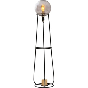 näve Stehlampe Stelo, Leuchtmittel wechselbar, excl.1x E27 max. 40W,Gesamt: h: 128,5cm,glass (smoke) Colour: black