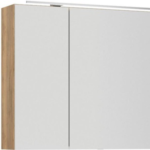 nobilia® Spiegelschrank (inkl. Beleuchtung) in Breiten 60, 80, 100 und 120 cm, innenliegende Steckdose