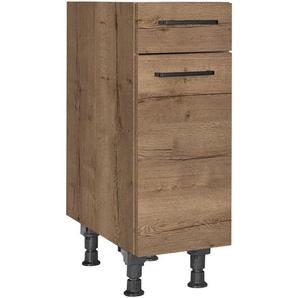 Nobilia Schubkastenunterschrank Structura, Eiche, Metall, 1 Schubladen, einzeln stellbar, 30x87x56 cm, Blauer Engel, Pefc, Goldenes M, Made in Germany, DGM-Klimapakt, Zusatzausstattung erhältlich, Küchen, Küchenmöbel, Küchenschränke, Geräteumbauschränke