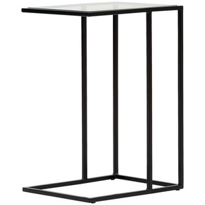 Novel Beistelltisch, Schwarz, Metall, Glas, rechteckig, eckig, 35x65x45 cm, Wohnzimmer, Wohnzimmertische, Beistelltische, Beistelltische Metall