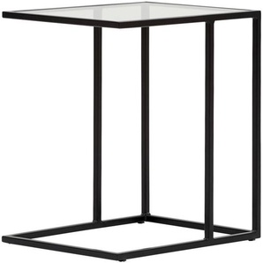 Novel Beistelltisch, Schwarz, Metall, Glas, rechteckig, eckig, 35x46x45 cm, Wohnzimmer, Wohnzimmertische, Beistelltische, Beistelltische Metall