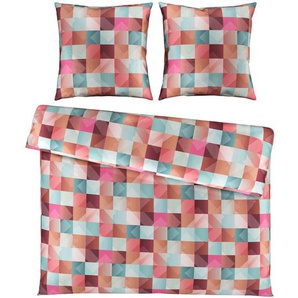 Novel Bettwäsche Javerdat, Pink, Textil, Karo, 200x200 cm, atmungsaktiv, schadstoffgeprüft, Schlaftextilien, Bettwäsche, Bettwäsche, Satin-Bettwäsche