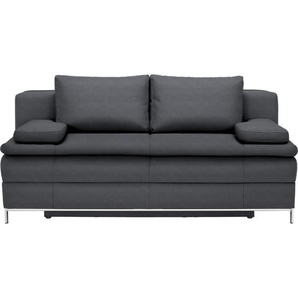 Novel Boxspringsofa Centa, Dunkelgrau, Textil, Uni, 2-Sitzer, Füllung: Schaumstoff, 200x93x107 cm, Stoffauswahl, Wohnzimmer, Sofas & Couches, Schlafsofas, Boxspringsofas