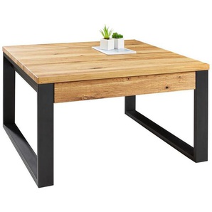 Novel Couchtisch, Schwarz, Eiche, Eiche, massiv, 1 Schubladen, quadratisch, Kufe, 75x42x75 cm, Stauraum, Wohnzimmer, Wohnzimmertische, Couchtische