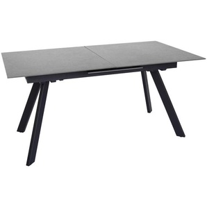 Novel Esstisch, Anthrazit, Schwarz, Metall, Keramik, rechteckig, eckig, 90x76x160-200 cm, ausziehbar, Esszimmer, Tische, Esstische