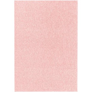 Novel Flachwebeteppich Nizza, Rosa, Textil, Uni, rechteckig, 160x230 cm, Oeko-Tex® Standard 100, für Fußbodenheizung geeignet, schmutzabweisend, Hausstauballergiker lichtunempfindlich, antistatisch, pflegeleicht, strapazierfähig, leicht zusammenrollbar,