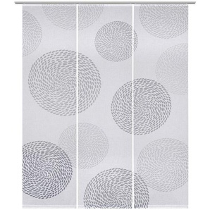 Novel Flächenvorhang Circle, Anthrazit, Silber, Textil, Kreise, 60x245 cm, mit Flauschband, Öffnung für Beschwerungsstab, Wohntextilien, Gardinen & Vorhänge, Schiebegardinen