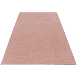 Novel Hochflorteppich Ata 7000 Rose, Rosa, Textil, Uni, rechteckig, 140x200 cm, Oeko-Tex® Standard 100, für Fußbodenheizung geeignet, schmutzabweisend, Hausstauballergiker lichtunempfindlich, antistatisch, pflegeleicht, strapazierfähig, leicht