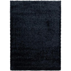 Novel Hochflorteppich Brilliant 4200 schwarz, Schwarz, Textil, Uni, rechteckig, 160x230 cm, Oeko-Tex® Standard 100, für Fußbodenheizung geeignet, schmutzabweisend, Hausstauballergiker lichtunempfindlich, antistatisch, pflegeleicht, strapazierfähig, leicht