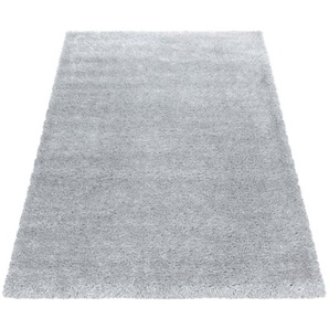 Novel Hochflorteppich Brilliant 4200 silber, Silber, Textil, Uni, rechteckig, 240x340 cm, Oeko-Tex® Standard 100, für Fußbodenheizung geeignet, schmutzabweisend, Hausstauballergiker lichtunempfindlich, antistatisch, pflegeleicht, strapazierfähig, leicht