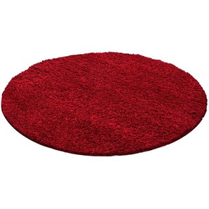 Novel Hochflorteppich Life 1500, Rot, Textil, Uni, rund, Oeko-Tex® Standard 100, für Fußbodenheizung geeignet, schmutzabweisend, Hausstauballergiker lichtunempfindlich, antistatisch, pflegeleicht, strapazierfähig, leicht zusammenrollbar, Teppiche & Böden,