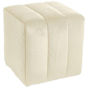 Novel Hocker, Beige, Textil, quadratisch, 43x50x43 cm, Stoffauswahl, erweiterbar (Typenauswahl), Wohnzimmer, Hocker, Sitzhocker