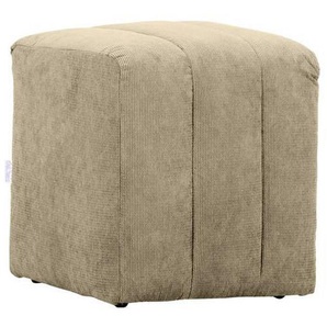 Novel Hocker, Taupe, Textil, quadratisch, 43x50x43 cm, Stoffauswahl, Wohnzimmer, Hocker, Sitzhocker