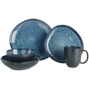 Novel Kombiservice, Blau, Keramik, 10-teilig, Farbverlauf, 390 ml,725 ml, Lfgb, Handmade Quality, lebensmittelecht, Essen & Trinken, Geschirr, Geschirr-Sets, Kombiservice