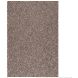 Novel Outdoorteppich Zagora, Braun, Schwarz, Textil, Raute, rechteckig, 240x340 cm, Oeko-Tex® Standard 100, pflegeleicht, Teppiche & Böden, Teppiche, Outdoorteppiche