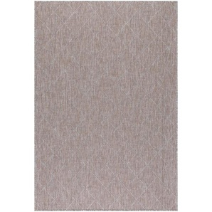 Novel Outdoorteppich Zagora, Grau, Beige, Textil, Raute, rechteckig, 200x290 cm, Oeko-Tex® Standard 100, pflegeleicht, Teppiche & Böden, Teppiche, Outdoorteppiche