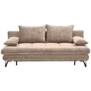 Novel Schlafsofa Italia, Beige, Textil, 3-Sitzer, Füllung: Schaumstoff, 205x79-96x85 cm, Kinder- & Jugendzimmer, Jugendmöbel, Jugendsofas